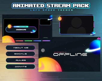 Animated Watcher Twitch Overlay Package for Streamers | Gray Future Sci ...