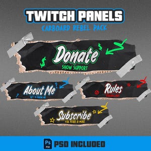 Twitch Panels - Clean Grunge Twitch Pack - Stream Panels | Twitch Stream Panels | Minimal Twitch Panels