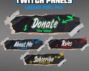Twitch Panels - Clean Grunge Twitch Pack - Stream Panels | Twitch Stream Panels | Minimal Twitch Panels