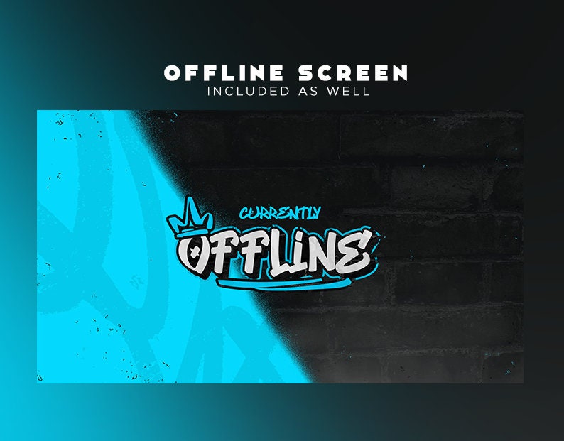 Stream Screen Blue Blue Vandalism Animated Stream Overlay Pack - Animated Twitch Stream ...