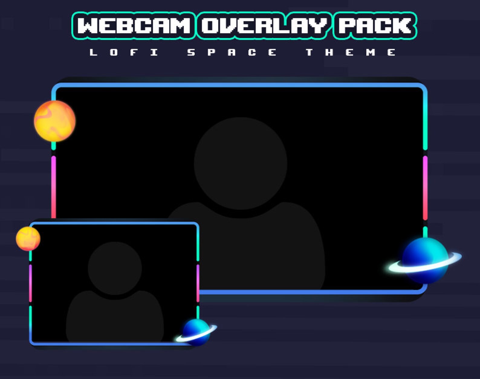 2D Space Webcam Overlay Twitch Webcam Pack/twitch Panel/ Streamer ...