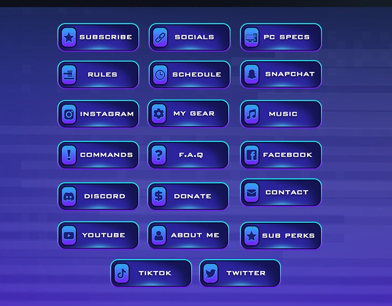 20 Clean Twitch Panels Pack Kick Panels Pack/twitch Panel/ Streamer