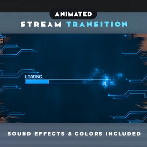 Blauwe Cyber Glitch-overgang | Geanimeerde streamovergang | Blauwe stroom Stinger | Twitch-overgang | Twitch Stinger
