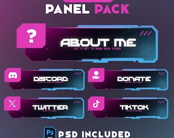 Twitch Panels - Cyberpunk Twitch Panels - Stream Panels | Twitch Stream Panels | Minimal Twitch Panels