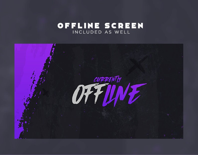 Side Stream Purple Color Black & Purple Grunge Animated Stream Overlay Pack | Animated Stream ...