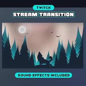 Lofi Wolf Transition | Animated Stream Transition | Blue Stream Stinger | Twitch Transition | Twitch Stinger