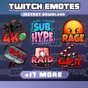 Twitch Emotes Pack for Streamers - 24 Static Text Emote - Text Emote - Emote Pack- Emote Bundle  - Twitch - Discord