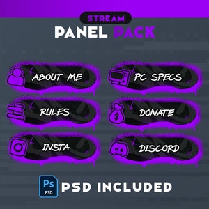 Twitch Panels - Graffiti Rebel - Stream Panels | Twitch Stream Panels | Minimal Twitch Panels