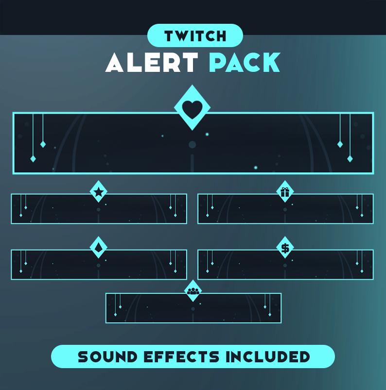 Stream Alert Visuals Animated Celestial Blue Stream Alerts - Blue Twitch Alerts - Sub Bomb ...