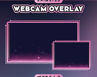 ANIMATED Webcam Overlay for Twitch | Pink Webcam Overlay | Webcamera Frame / Border Pack | Cam Overlay for YouTube, OBS, Streamlabs