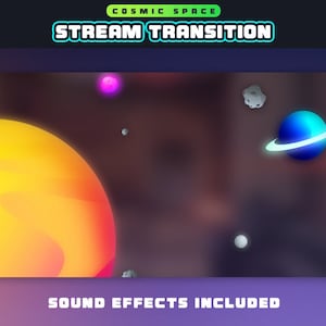 Kosmische ruimtetransitie | Overgang geanimeerde streams | Roze beekstinger | Twitch-overgang | Twitch Stinger
