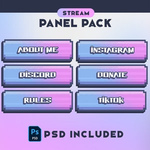 Twitch Panels - Pixel Art Pastel Twitch Panels - Stream Panels | Twitch Stream Panels | Minimal Twitch Panels