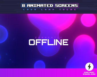 8 Lava Lamp Animated Twitch Stream Screens| Lo-fi Streamer Package | Twitch Stream Screens, Animated Screens