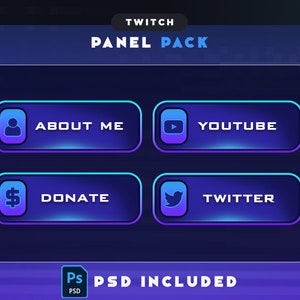 20 Clean Twitch Panels Pack - Kick Panels Pack/Twitch Panel/ Streamer, Stream
