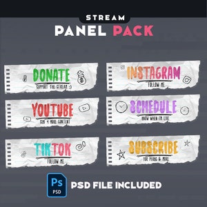 Twitch Panels - Notebook Rebel - Stream Panels | Twitch Stream Panels | Minimal Twitch Panels