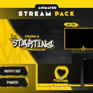 Vandalism Animated Stream Package | Twitch Graphic Gaming Overlay/Twitch Alerts/Screens/Twitch Panels/Stinger Transition
