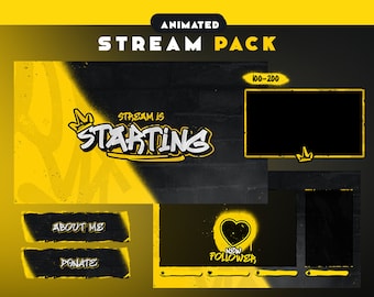 Vandalism Animated Stream Package | Twitch Graphic Gaming Overlay/Twitch Alerts/Screens/Twitch Panels/Stinger Transition