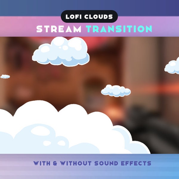 Pastel Clouds Transition | Animated Stream Transition | Pink Stream Stinger | Twitch Transition | Twitch Stinger