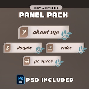 Twitch Panels - Cozy Aesthetic - Stream Panels | Twitch Stream Panels | Minimal Twitch Panels