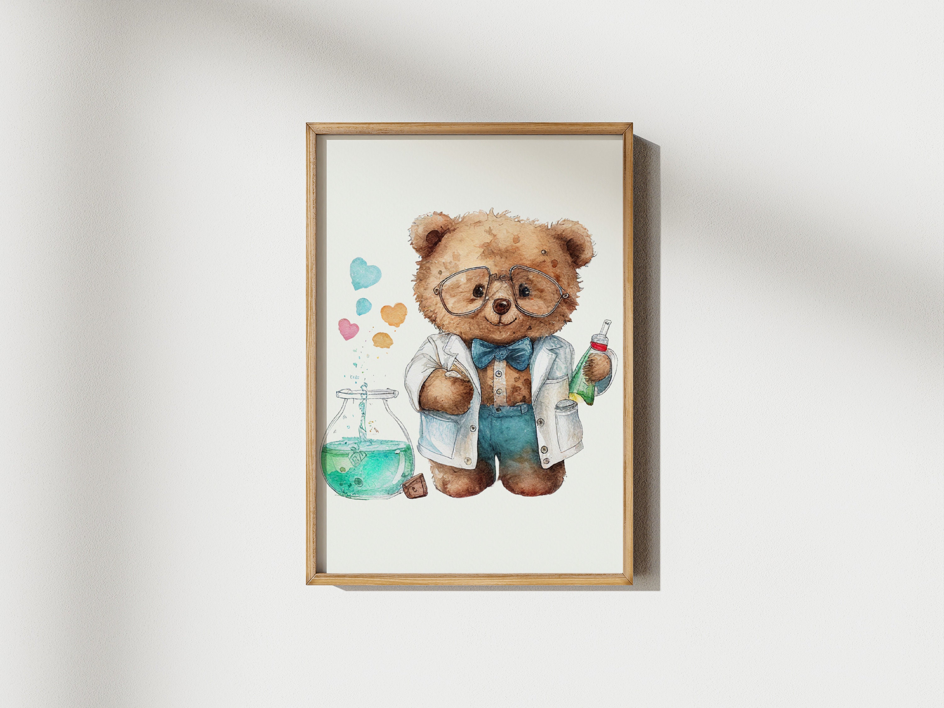 Teddy Bear Poster Nursery Digital Wall Art Gender Neutral - Etsy
