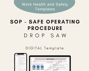 Safe Operating Procedure | SOP | Drop Saw | Induction | Health Safety | Workplace | Construction | Training | WHS | Compliance | Template