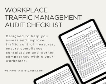 Workplace Traffic Management Audit | Checklist | Traffic Control | Construction | Compliance | Training | Employee | Digital | Template WHS