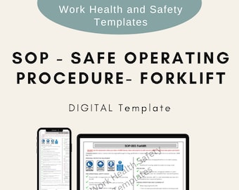 Safe Operating Procedure | Forklift | Construction | Workplace | Health Safety | WHS | Plant Equipment | Digital Template | Instant Download