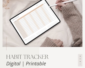 Daily Habit Tracker Template | Progress | Goals | Training | Positive Routine | Success | Accountability | Personal Growth | Productivity