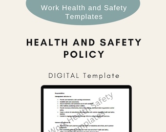 Health and Safety Policy Template | WHS | Compliance | Workplace Procedure | Training | Induction | Construction | HR | Employee | OHS