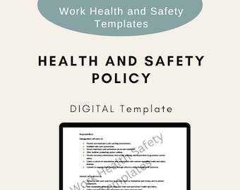 Health and Safety Policy Template | Workplace Compliance (Digital Download)