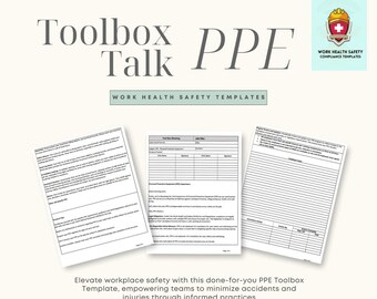 Gabarit de boîte à outils numérique complété Équipement de protection EPI | Bâtiment | Sécurité au travail | Conformité | Conseils | Danger |Réunion
