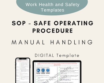 Safe Operating Procedure | Manual Handling | Construction | Workplace | Health Safety | WHS | Plant Equipment | Digital Template | Download