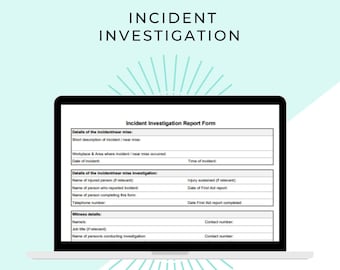 Rapport d'enquête sur un incident | Accidenté | Lieu de travail | Conformité | Santé et sécurité au travail | Modèle | Enquête | Blessure | Danger