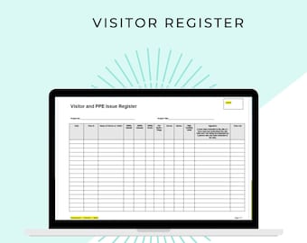 Modèle imprimable de registre des visiteurs | Présence sur le lieu de travail, conformité en matière de sécurité (téléchargement PDF)