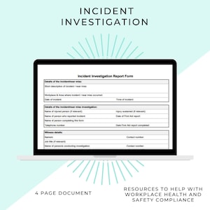 Incident Investigation Report | Accident | Workplace | Compliance | Work Health Safety | Template | Investigation | Injury | Hazard