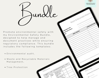 Ensemble de modèles de sécurité environnementale : audit, déchets, protection des arbres (téléchargement numérique PDF)