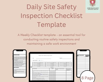 Liste de contrôle quotidienne de l'inspection de sécurité du site | Audit du lieu de travail (Modèle PDF)