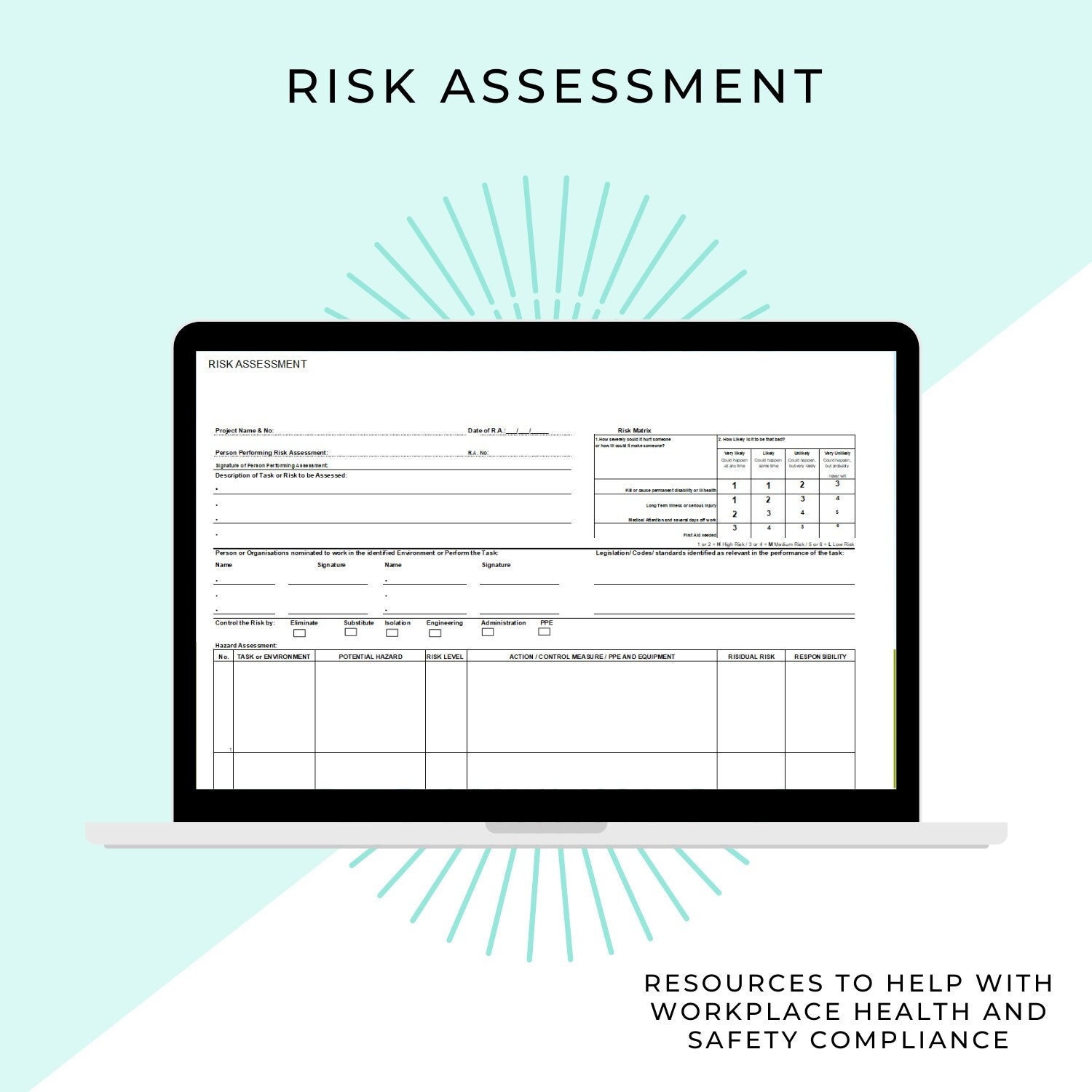 Risk Assessment Template Construction Audit Workplace - Etsy Australia