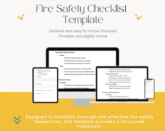 Modèle de liste de contrôle d'inspection de la sécurité incendie sur le lieu de travail (téléchargement numérique)
