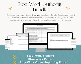 Lot de modèles d'autorisation d'arrêter les travaux | Audit de sécurité, politique, formation (PDF)