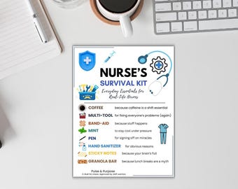 Male Nurse Survival Kit Printable – Perfect Gift for Male Nurses – Essentials & Humor – Nurse Gift for Him