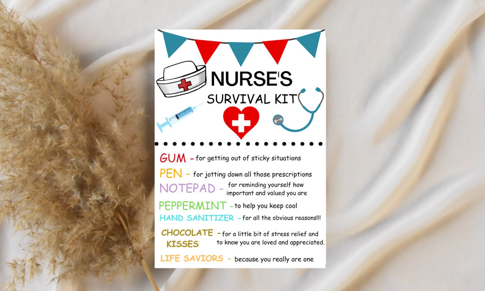 Printable Nurse Survival Kit, Nursing Survival Kit, Nurse Survival Kit ...