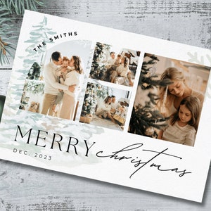 Foto Kerstkaart| Aanpasbare kerstwenskaart| Digitale download| Feestelijk minimalistisch vakantieontwerp