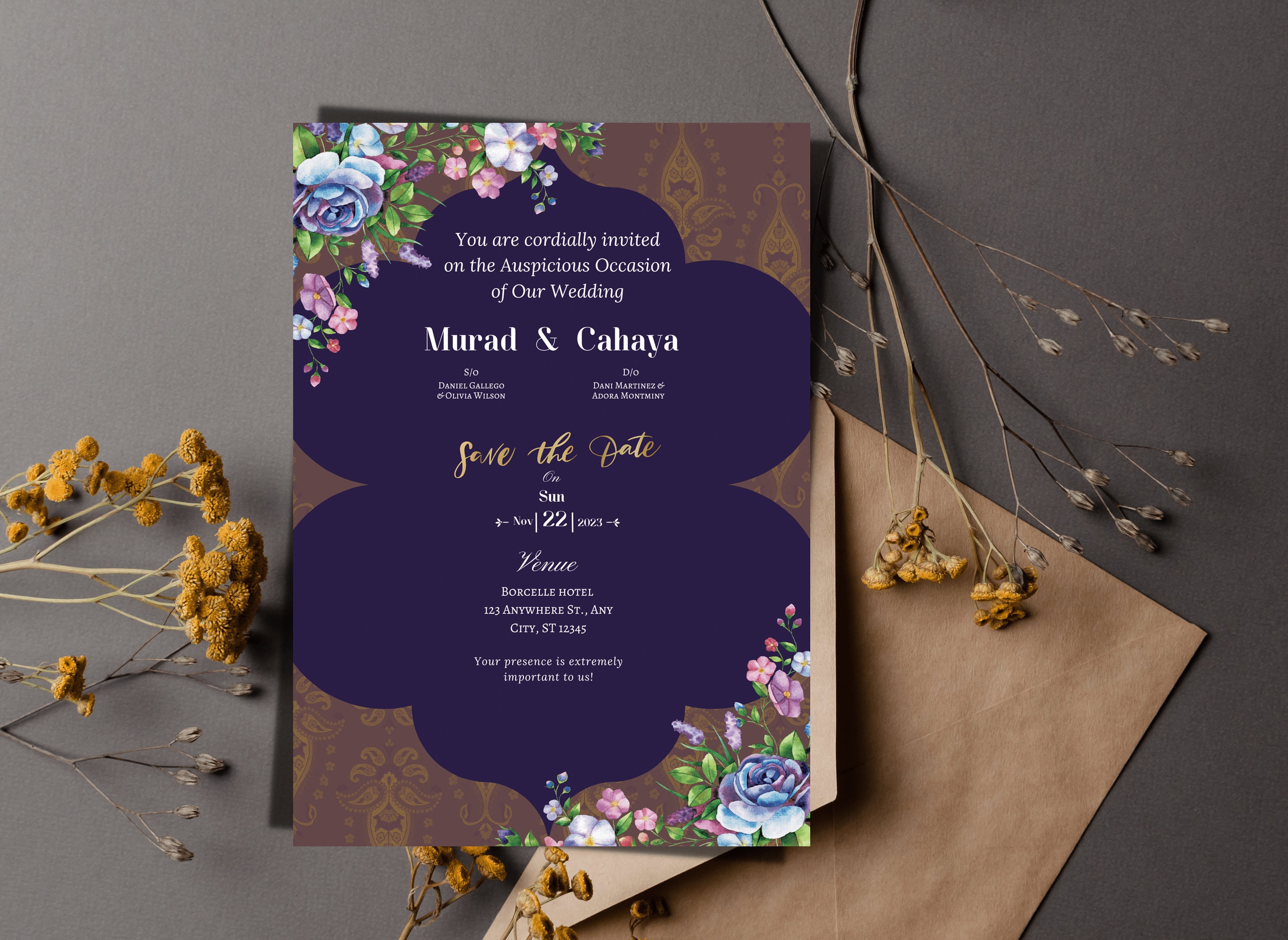 Animated W/music \u0026 Printable Digital Wedding Invitation Card Template  Editable Wedding Event Announcement, Thank You Card R.S.V.P CANVA - Etsy, image size:3000x2190