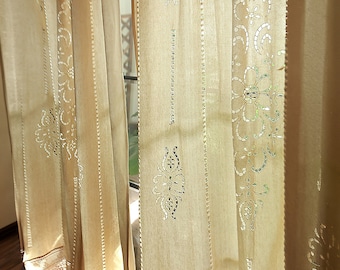 Vintage Crochet Bottom Curtain: Elegant Hollow Pattern Window Treatments