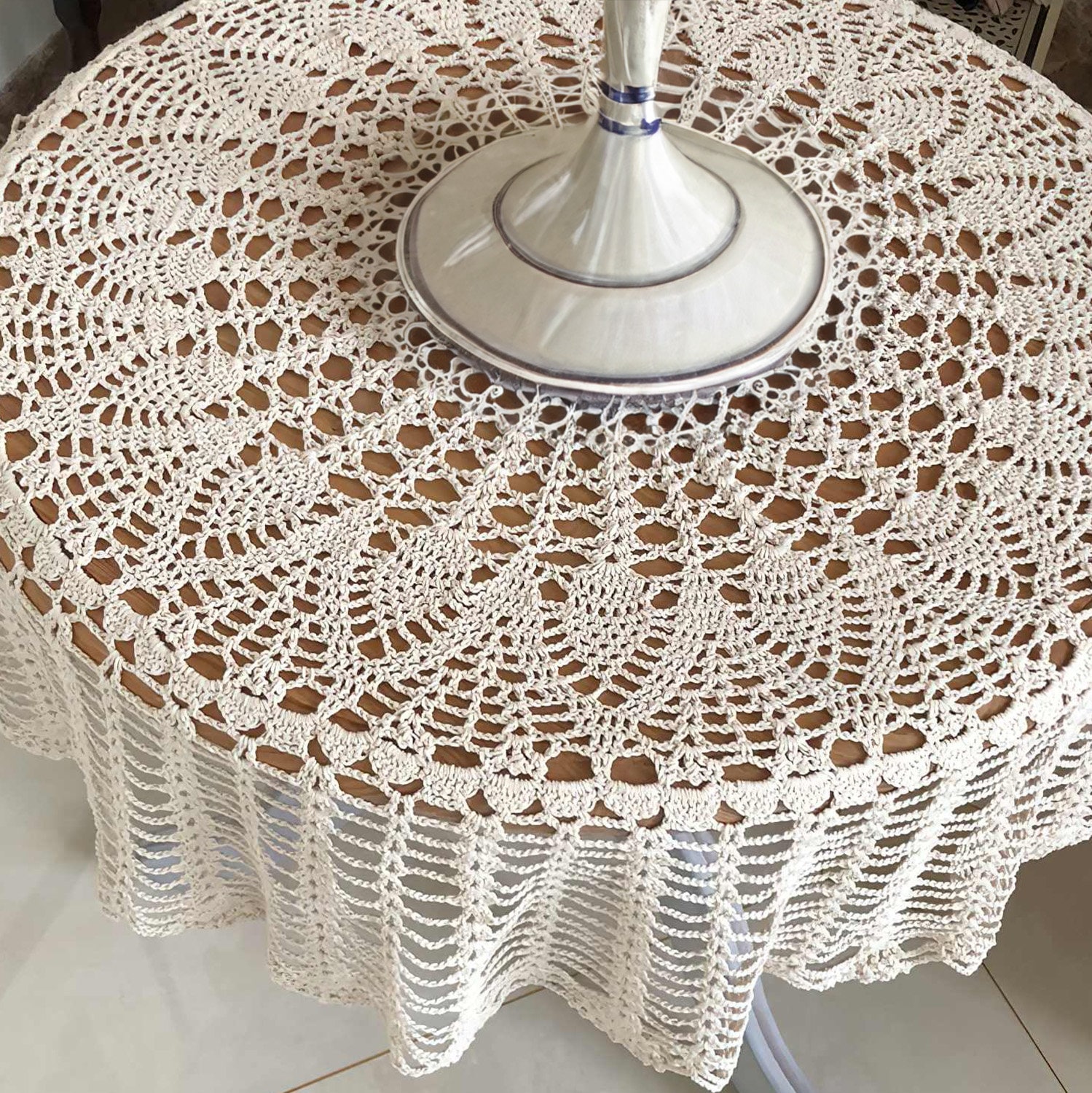 Square crochet tablecloth - Etsy 日本