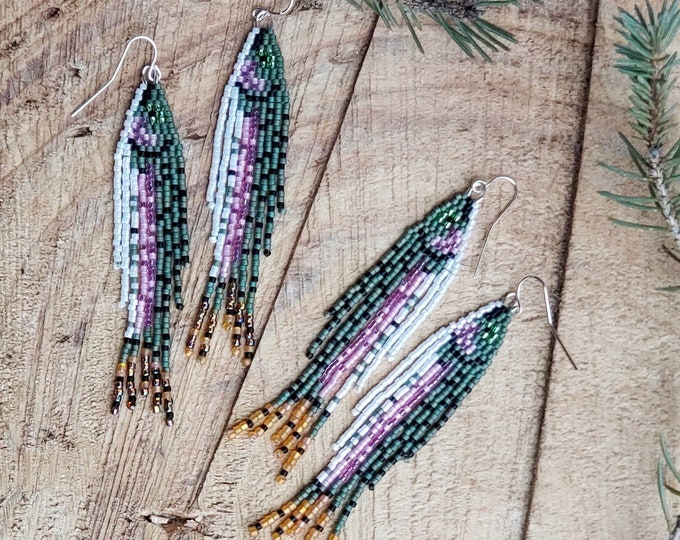 Rainbow Trout Earrings Etsy