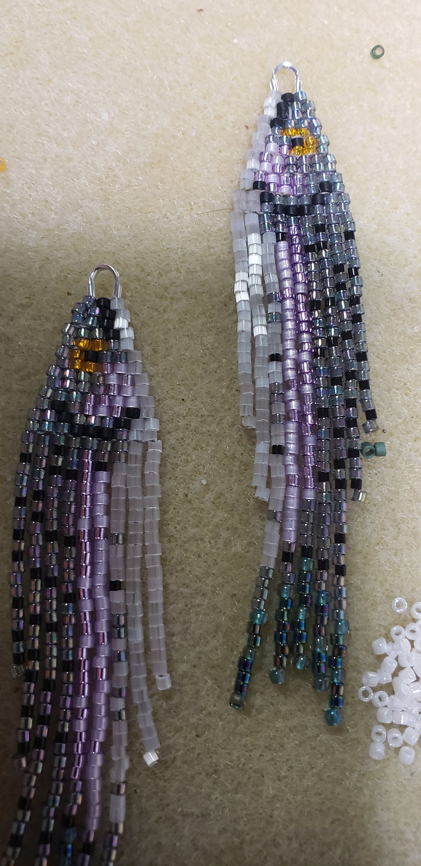 Rainbow Trout Earrings Silver With Lavender Etsy