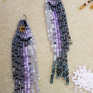 Rainbow Trout/Steelehead Earrings Silver With Lavender
