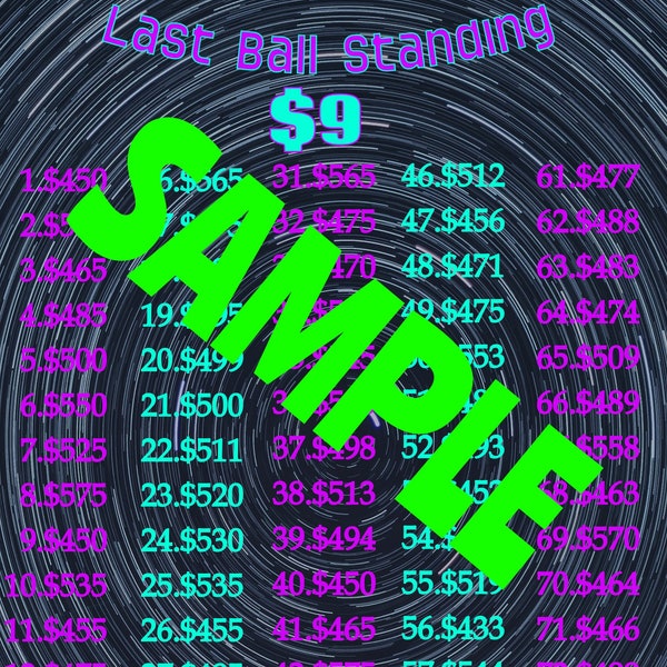 2 Pack | 9in Last Ball Standing | Bingo Boards